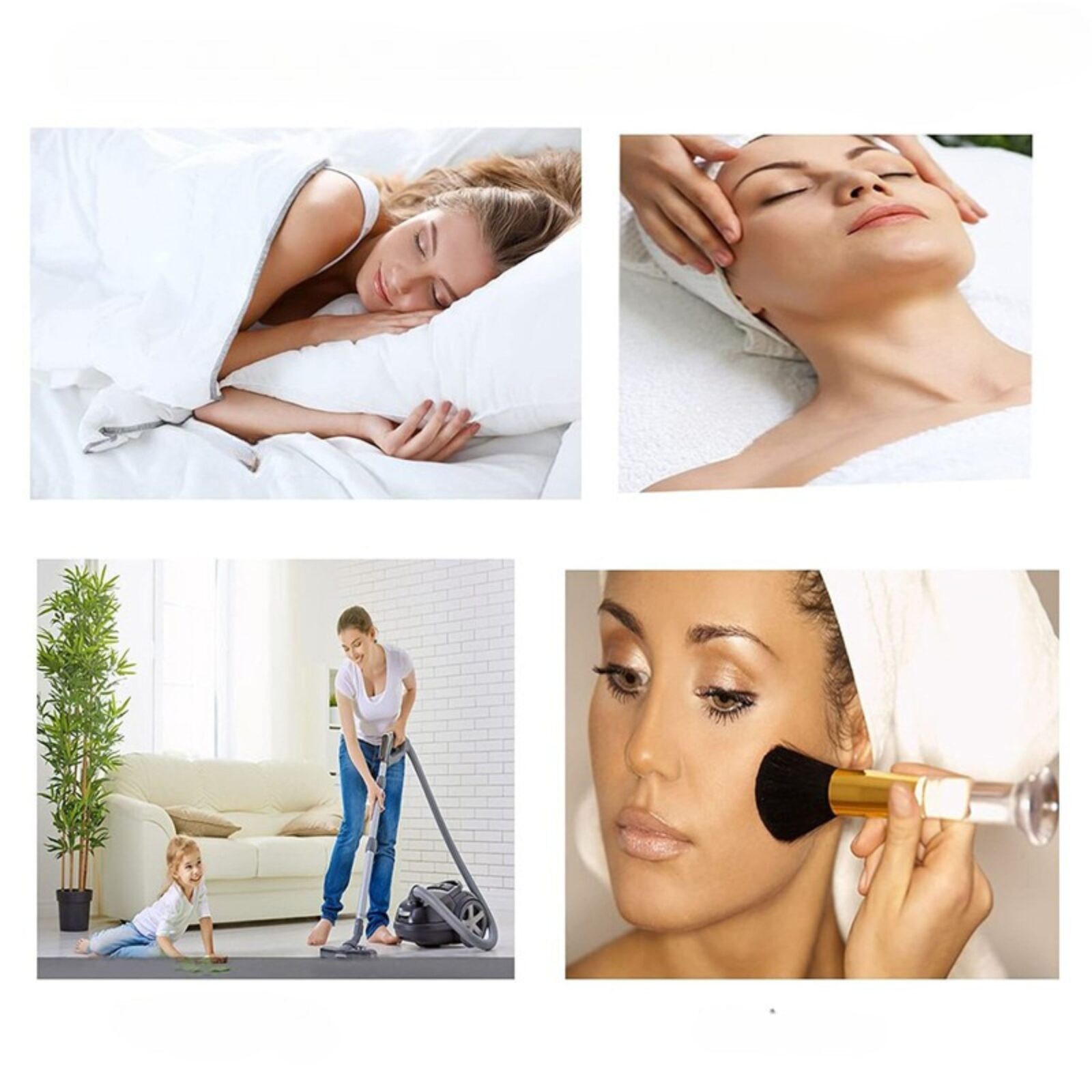 LUKSUSOWA CZAPKA DO SPANIA NOCNA NA WŁOSY DLA KOBIETY W KWIATY - TURKUSOWY NIEBIESKI - WIĄZANY CZEPEK SATYNA Z DODATKIEM JEDWABIU MIĘKKI MIŁY W DOTYKU WYSOKA JAKOŚĆ ⭐⭐⭐⭐⭐