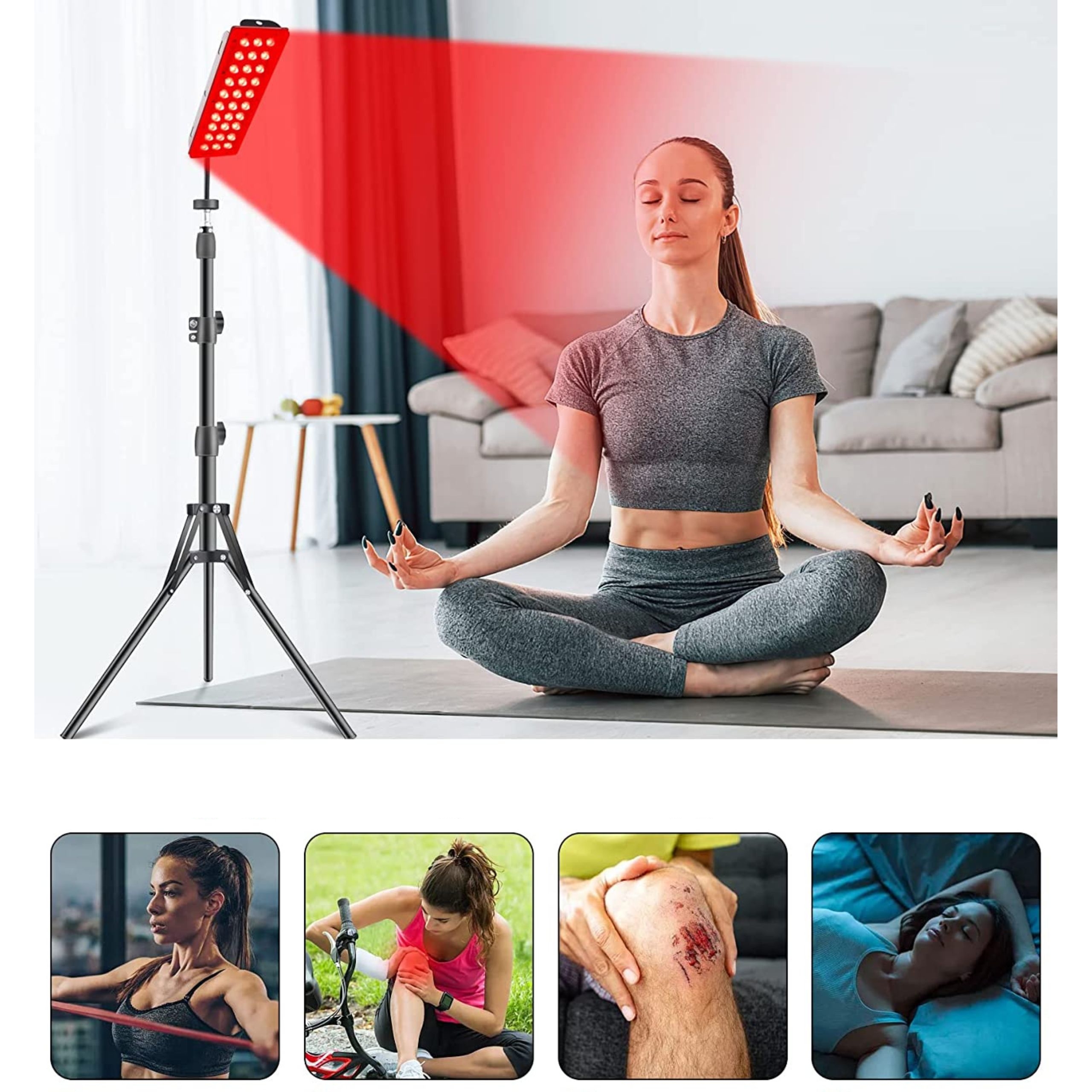 lampa podczerwień i światło czerwone NIR nowa wersja stojaca stojak zestaw biohacking red light therapy lamp